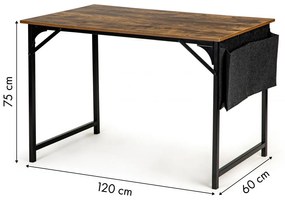 ModernHome Písací stôl LOFT 120 x 60 cm, PWKFZ-9