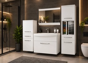 Kúpeľňový nábytok skrinky s umývadlom a zrkadlom biela matná  ROD PRIMO M 5/0/W/W/0/ZINC