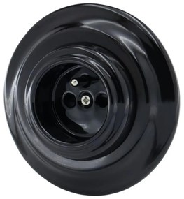 Bohemia-Design - Porcelánová retro zásuvka do domácnosti s rámikom 250V/16A čierna