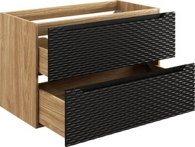 Comad Kúpeľňová skrinka pod umývadlo Ocean Black 90 čierna/dub olejovaný