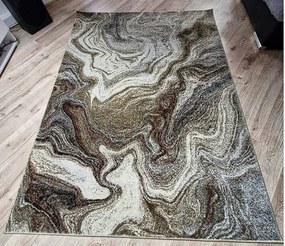 HU Hnedý abstraktný koberec Villa 859 Rozmer: 60x100 cm
