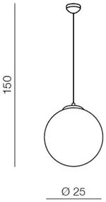 Kovový luster biele Ball 25