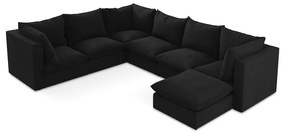Čierna rohová pohovka (ľavý roh/do tvaru "U") Manao – Makamii