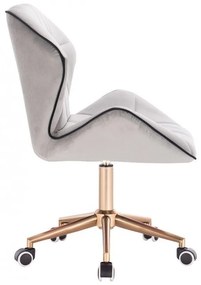 LuxuryForm DESIGN Stolička MILANO MAX VELUR na zlatej podstave s kolieskami - šedá