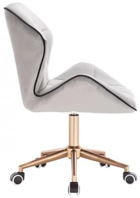 LuxuryForm DESIGN Stolička MILANO MAX VELUR na zlatej podstave s kolieskami - šedá