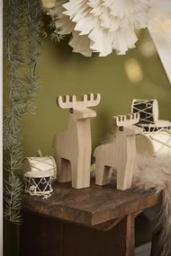 IB Laursen Drevený sob REINDEER RUDOLF STANDING - viac veľkostí Veľkosť: S
