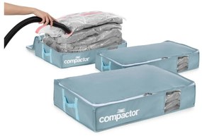 Vákuové plastové úložné boxy pod posteľ v súprave 3 ks 65x45x15,5 cm Blue Edition – Compactor