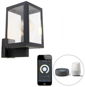 Inteligentná rustikálna nástenná lampa čierna vrátane Wifi G95 - Sutton Up