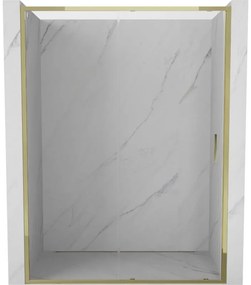 Mexen Exo, posuvné sprchové dvere 145 cm, číre sklo, zlatá, 8151-145-000-50-00