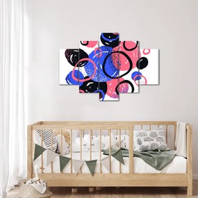 Obraz - Motív s kruhmi v živých farbách (150x105 cm)