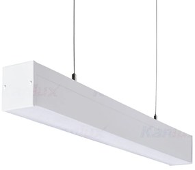 KANLUX Závesné osvetlenie pre LED trubice T8 AMADEUS, 1xG13, 18W, 63x150x6cm, biele, mikroprizmatický difúz