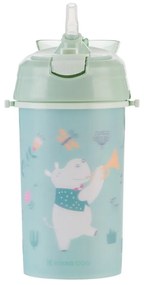 Hrnček so silikónovou slamkou a popruhom 450ml Music Fest Mint