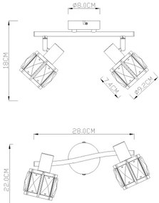 Globo 54356-2 - Bodové svietidlo KRIS 2xE14/40W/230V