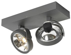 Dizajnové bodové svetlo sivé nastaviteľné 2-svetlo - Go