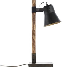 Stolová lampa DECCA kov,drevo/čierna 1xE27