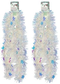 Bohatá vianočná reťaz s dúhovým efektom Stars, 2 m, SET 2 KS