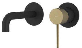 Sapho Sapho, ULTRAMIX 2-prvková podomietková umývadlová batéria, hubica 15cm, čierná mat/zlato mat, UT118BG