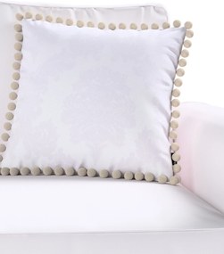 Viera s brmbolcami farba produktu biela látka lesklá, zapletaná, vzorované