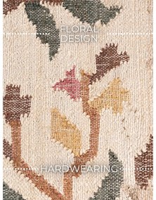 Krémový ručne tkaný jutový koberec 80x150 cm Roya Violette – Elle Decoration