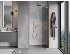 Mexen Mist-H L, 1-krídlové sprchové dvere pravé 95 cm, číre sklo, medený matný profil, 8A5L-095-000-65-00-P