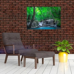 Obraz - Vodopád Erawan, Kanchanaburi, Thajsko (90x60 cm)