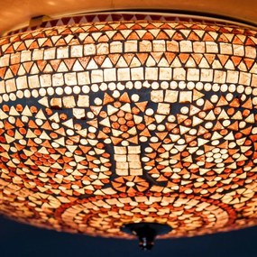 Mosaic ceiling lamp oriental Melon SUNDOWN Ø50 cm