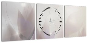 Obraz - Krókusy (s hodinami) (90x30 cm)