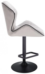 LuxuryForm DESIGN Barová stolička MILANO MAX VELUR na čiernom tanieri - šedá