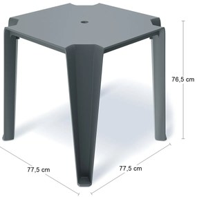 Plastový konferenčný stolík MLT3 - tmavosivá