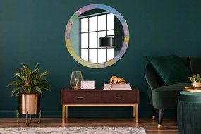 Okrúhle zrkadlo s potlačou Textúra olejovej farby fi 90 cm