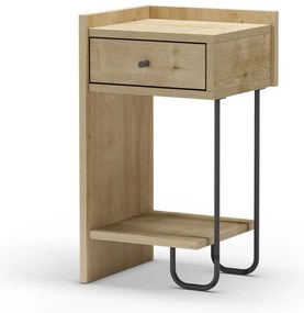 Nočný stolík v dekore duba s poličkami v prírodnej farbe Mercure – Marckeric