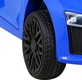 Ramiz Audi R8 Batéria pre deti Modrá + Diaľkové ovládanie + EVA + Pomalý štart + MP3 LED