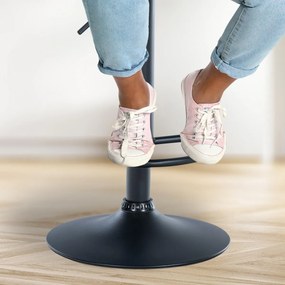 Barová stolička Solon - látka, čierny rám - tmavošedá