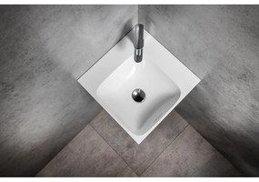 Biele umývadlo z liateho mramoru 40x40 cm Emona – Sapho