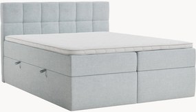 Ručne vyrobená ženilková kontinentálna posteľ s úložným priestorom Bondi, H3