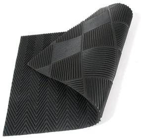 Gumová čistiaca rohož DoubleSide 45 x 75 x 1 cm, čierna