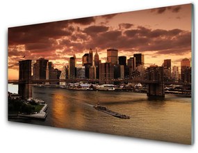 Obraz plexi Mesto brooklynský most 140x70 cm