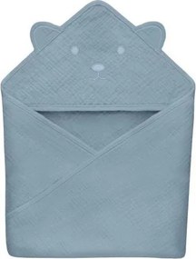 Lionelo - Detská osuška s kapucňou MUSLIN HOODED TOWEL Grey Sky