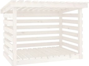 vidaXL Stojan na palivové drevo biely 108x73x79 cm masívna borovica