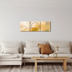 Obraz - Abstrakcia, olejomaľba (s hodinami) (90x30 cm)