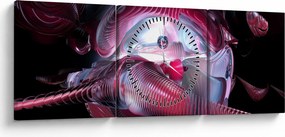 Obraz - Abstrakcie, vesmírne červy (s hodinami) (90x30 cm)