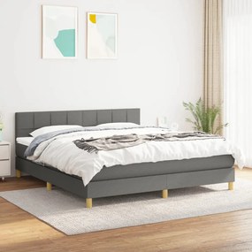 Boxspring posteľ s matracom tmavosivá 160x200 cm látka 3140626