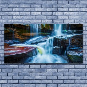 Obraz plexi Skaly vodopád rieka príroda 120x60 cm
