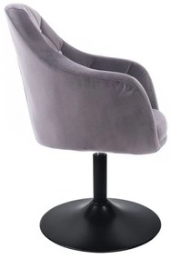 LuxuryForm DESIGN Kreslo ROMA VELUR na čiernom tanieri - tmavo šedé