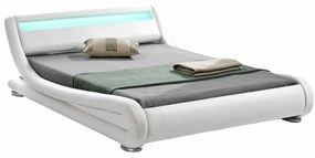 Kondela Moderná posteľ s RGB LED osvetlením, biela, 160x200, FILIDA