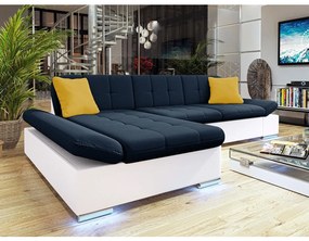 Rohová sedačka Laviva LED, Dostupné poťahy: ekokoža Soft 017 + Bristol 2460, Strana: ľavá