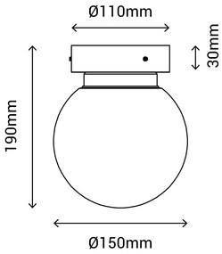 Stropné svietidlo v striebornej farbe SULION Sena, ø 15 cm