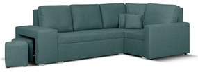 Rozkládací rohová sedací souprava MODO2 + 2 Taburety Zelená