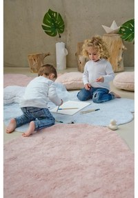 Ružový prateľný ručne tkaný bavlnený detský koberec 160x180 cm Puffy Love – Lorena Canals