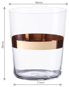 Poháre Tumbler s pruhom v zlatej farbe 440 ml set 6 ks - 21st Century Glas Lunasol META Glass - 322174